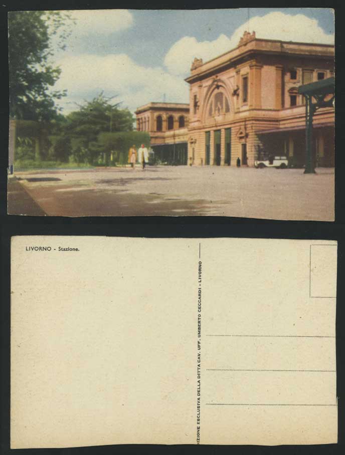 Italy Old Postcard LIVORNO - Stazione - Railway Station