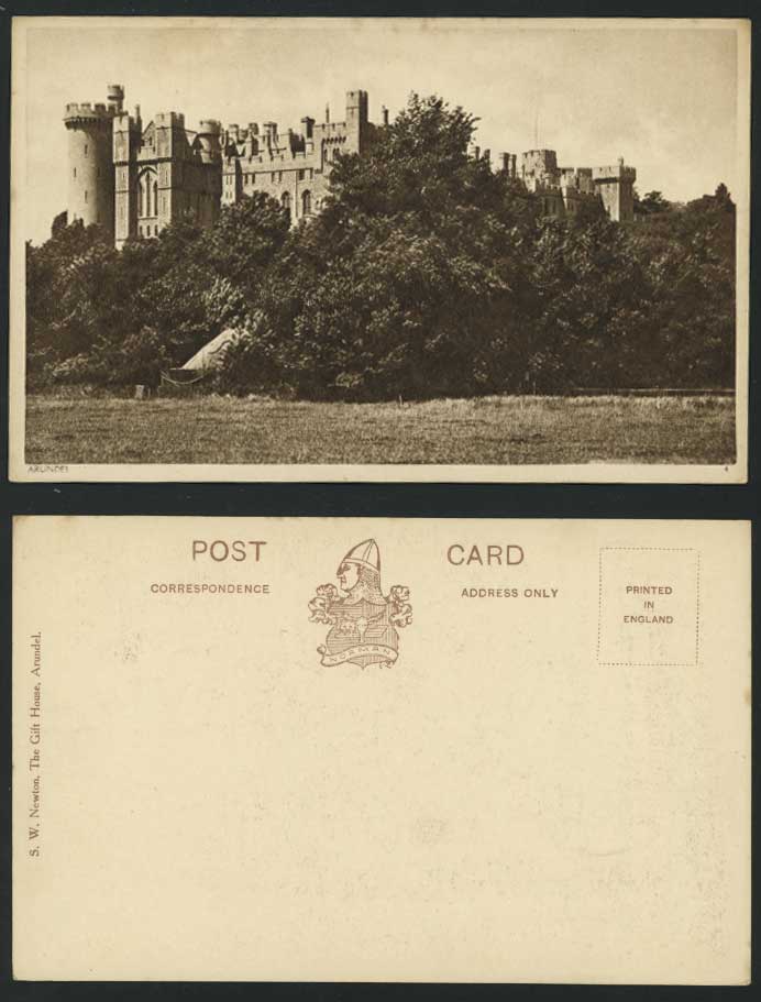 ARUNDEL CASTLE Sussex Old Postcard SW Newton Gift House