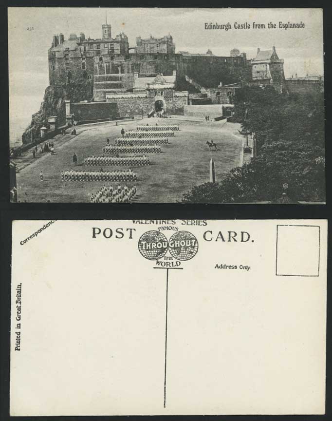 Edinburgh Castle from The Esplanade Old Postcard Guards