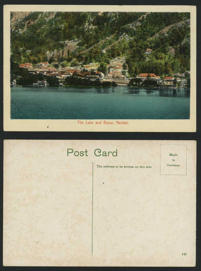 India Old Postcard The Lake & Bazar, NAINITAL Naini-Tal