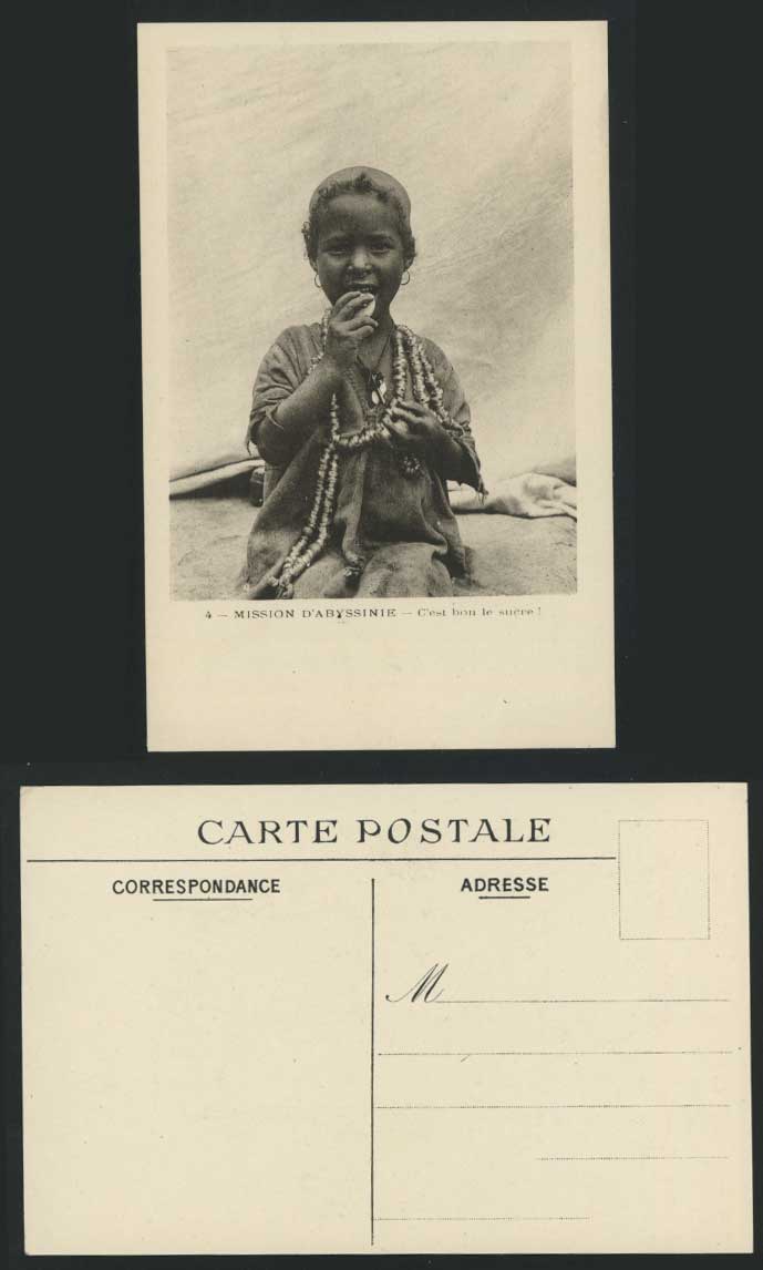 Eritrea Old Postcard Abyssinia Native Black Little Girl