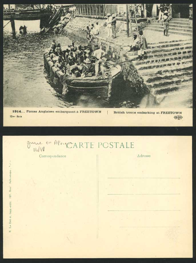 Sierra Leone 1914 Old Postcard British Troops, FREETOWN