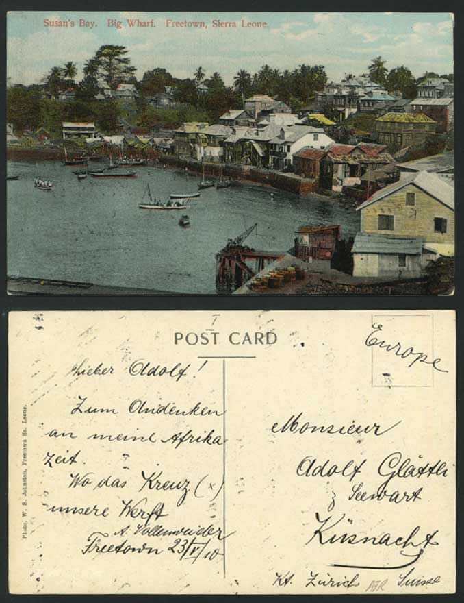 Sierra Leone Old Postcard BIG WHARF Susans Bay Freetown
