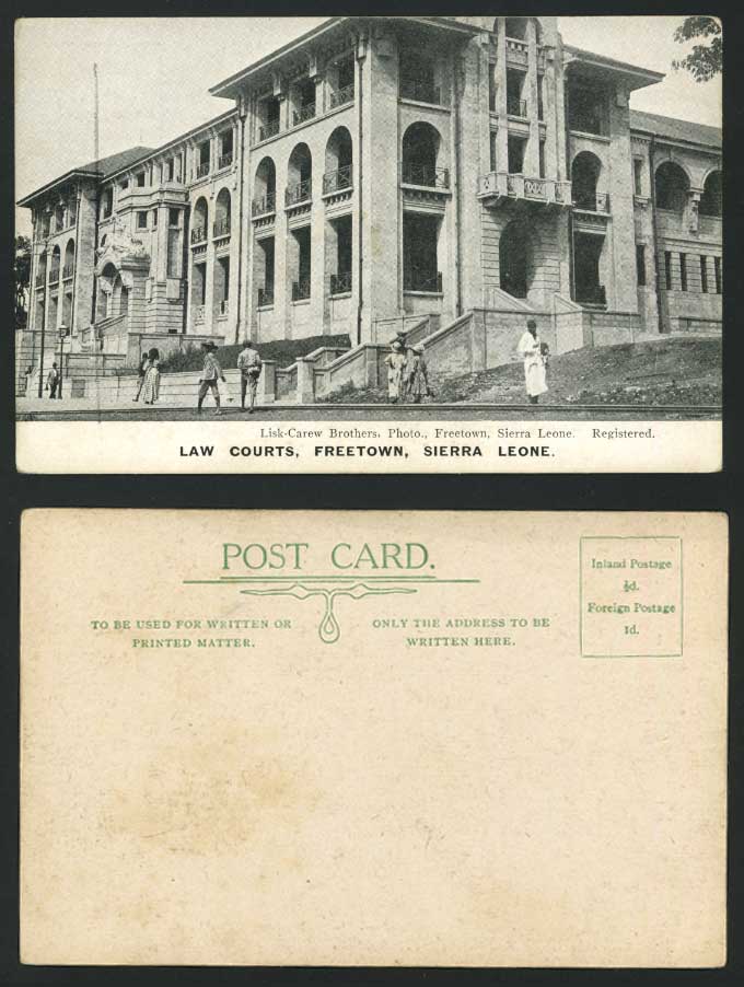 Sierra Leone Old Postcard Freetown LAW COURTS, Natives, Street, Court of Justice