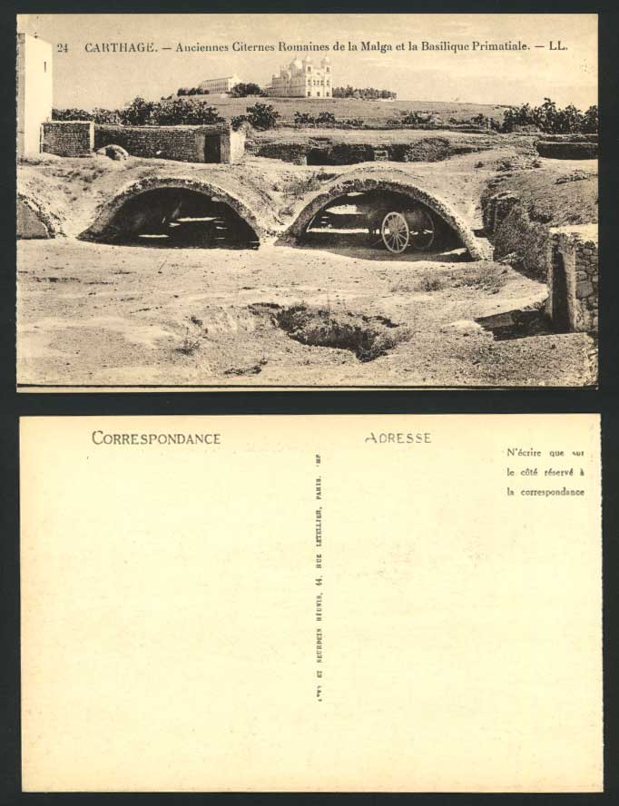 CARTHAGE Old Postcard Bridge Malga Basilique Primatiale