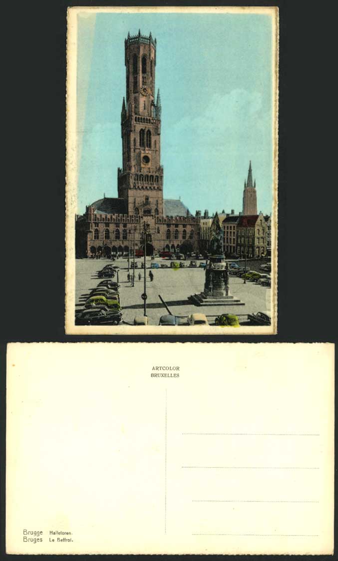 Brugge Old Postcard BRUGES Belfry Le Beffroi Halletoren