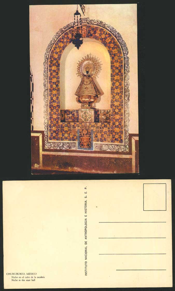 Mexico CHURUBUSCO Old Postcard Nicho Niche - Stair Hall