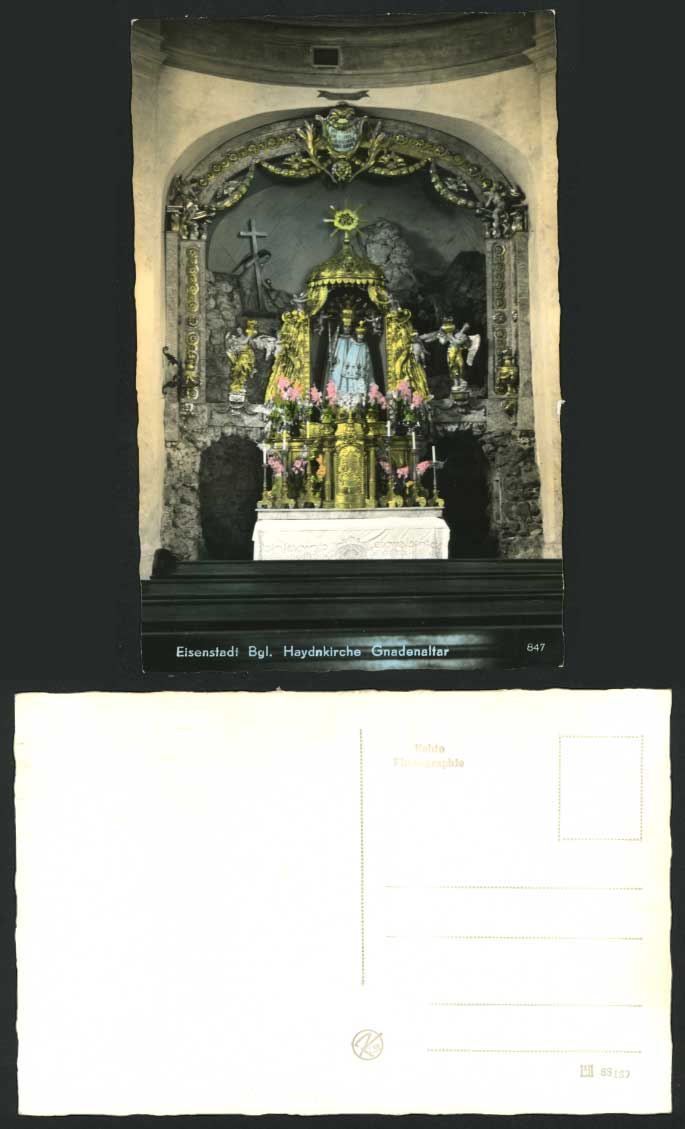 EISENSTADT Bgl. Haydnkirche Gnadenaltar Old RP Postcard