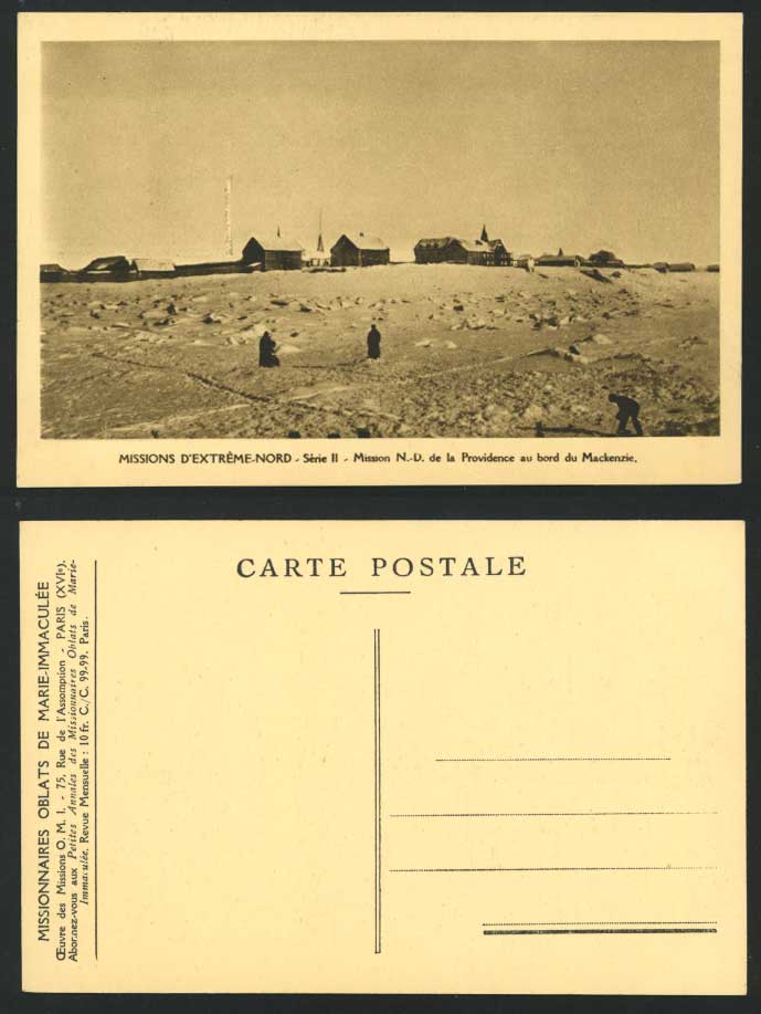 Missions d'Extreme-Nord Polar Mission Providence au MacKenzie River Old Postcard