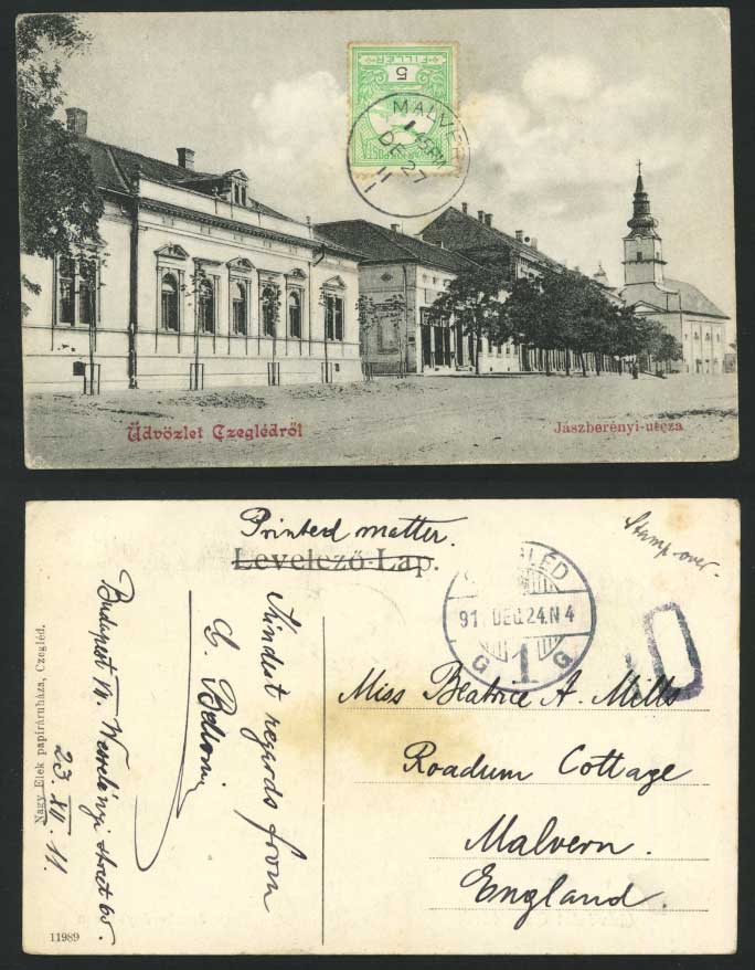 Hungary 1924 Old Postcard Udvozlet Czegledrol, Czegled.