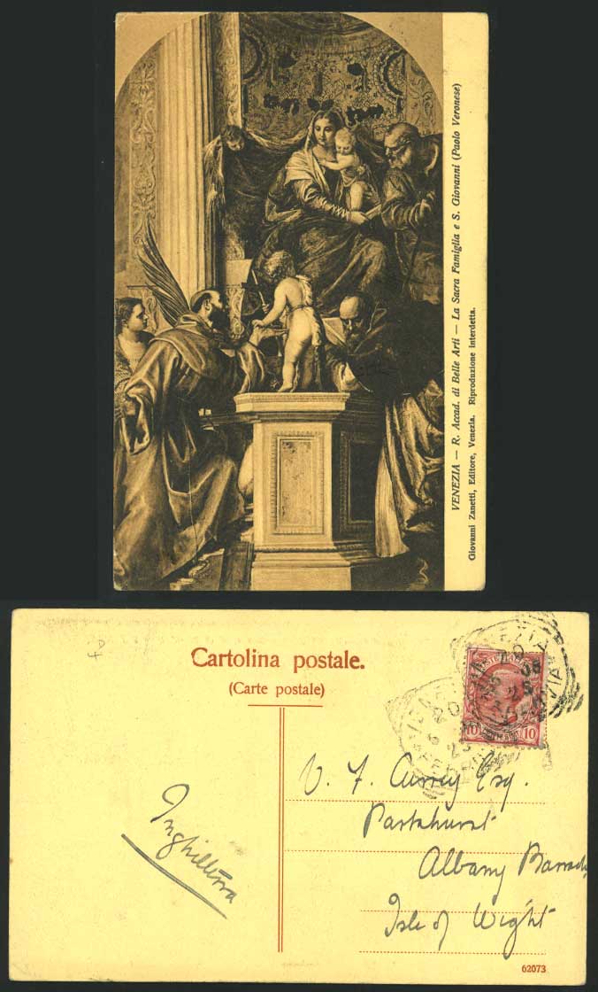 Venezia La Sacra Famiglia S. Giovanni 1908 Old Postcard