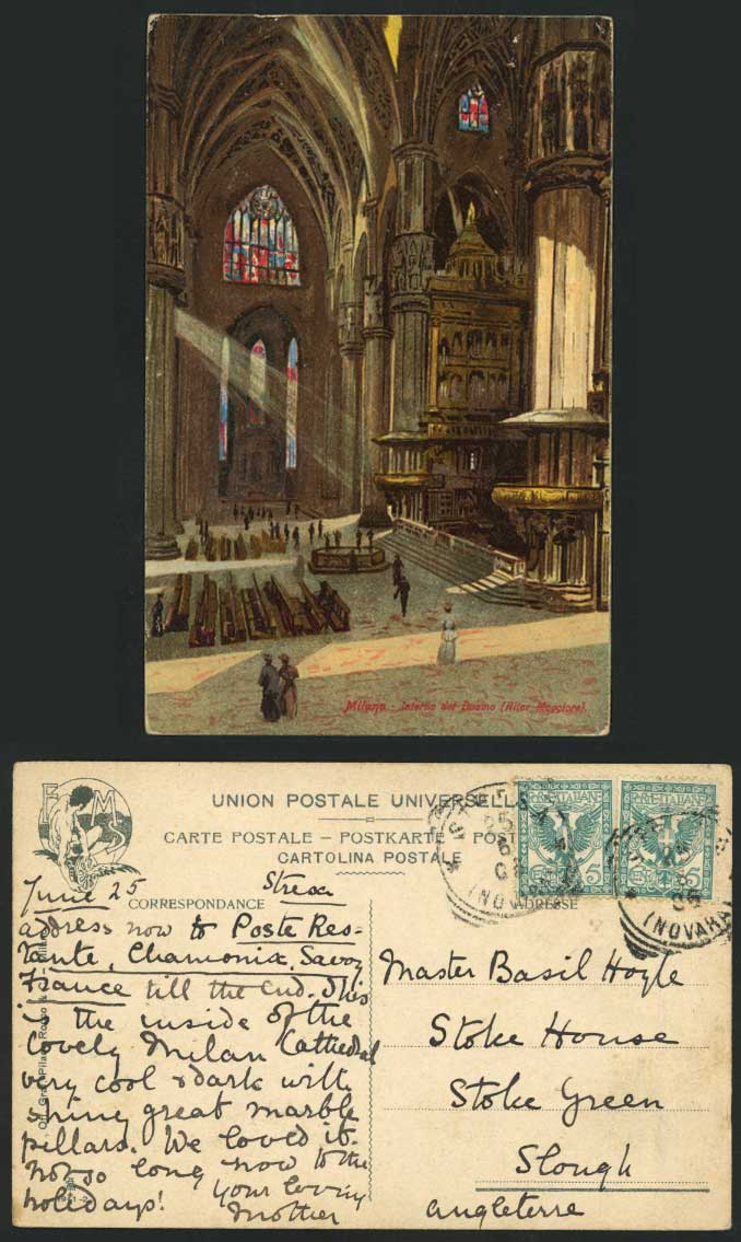 Minalo 1906 ART Postcard Duomo Cathedral Altar Maggiors