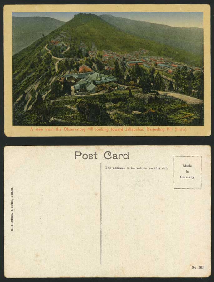 Darjeeling Old Postcard Observatory Hill nr. Jallapahar