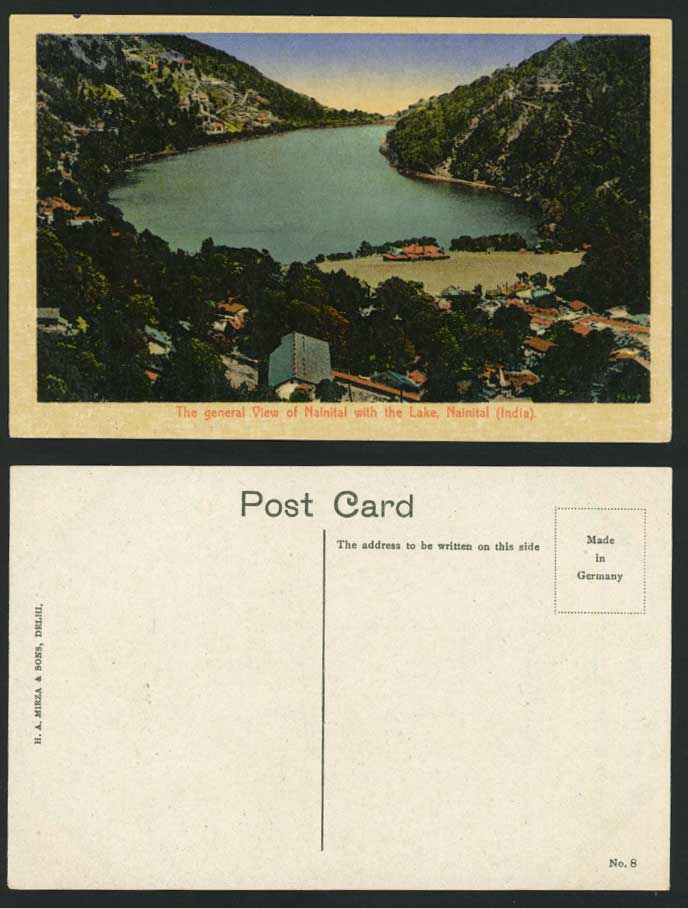 India Old Colour Postcard General View & Lake, NAINITAL