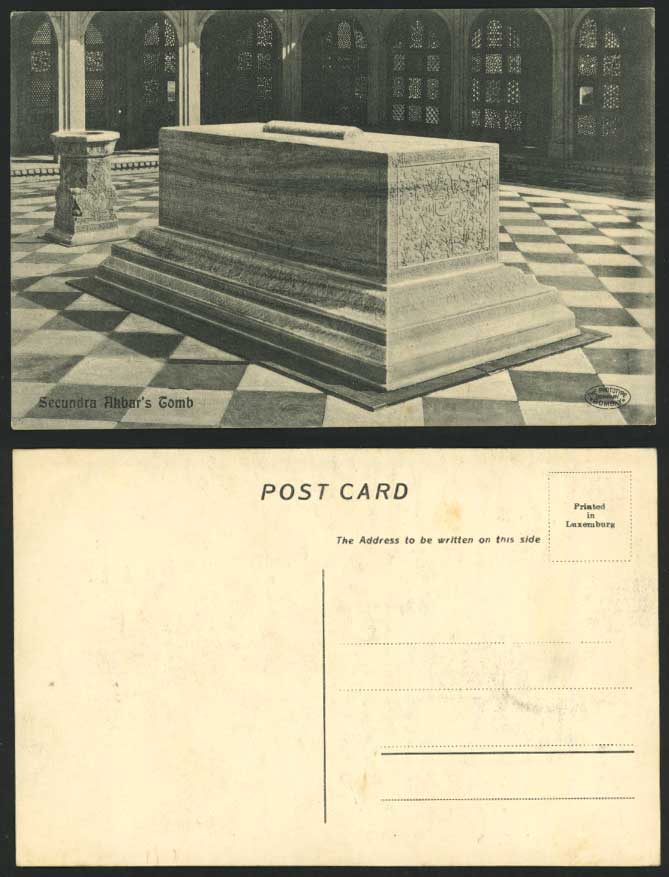 India Old Postcard Secundra Akbar's Tomb (British Indian)