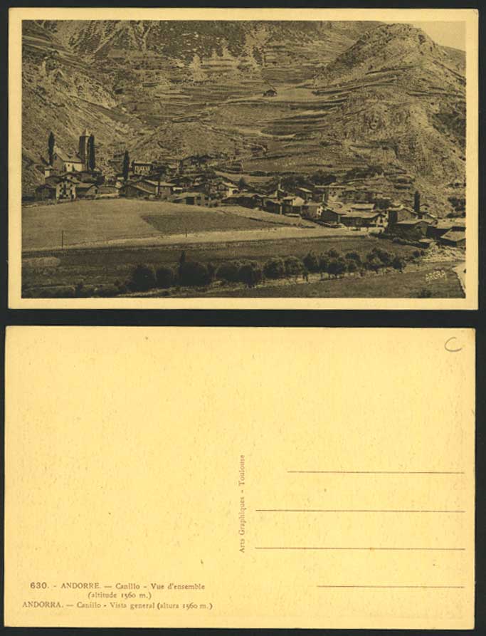 Andorra Old Postcard CANILLO - Bird's Eye View Panorama General View Mountains