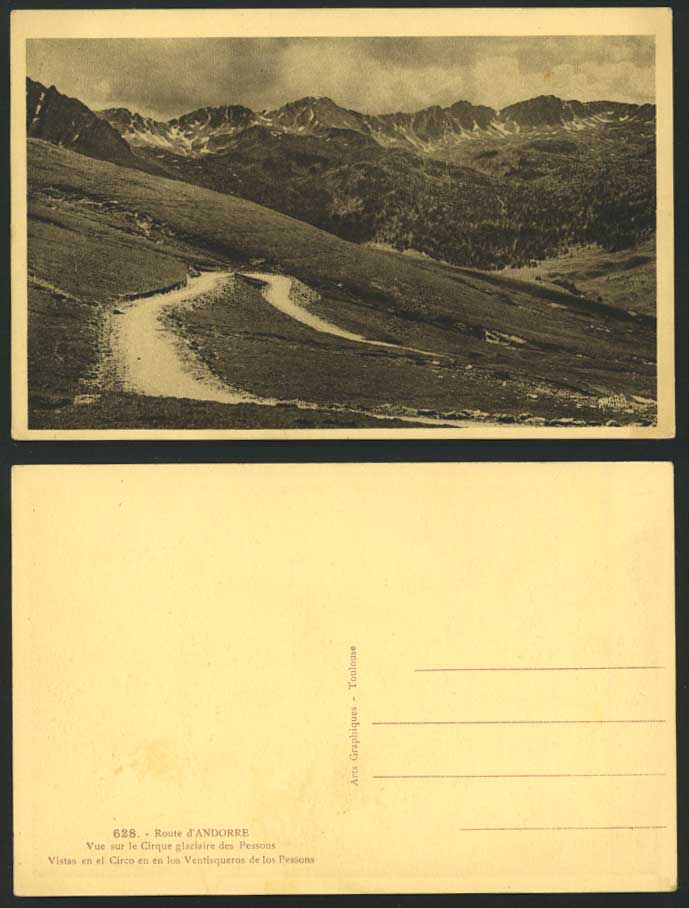Andorra Route Old Postcard Glacier Glaciaire de Pessons
