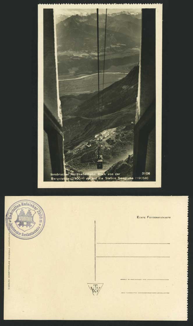 Innsbrucker Nordkettenbahn, Aerial Tramway Old Postcard