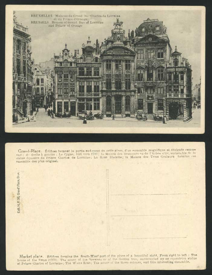 Bruxelles Old Postcard Grand Duc Lorraine Prince Orange