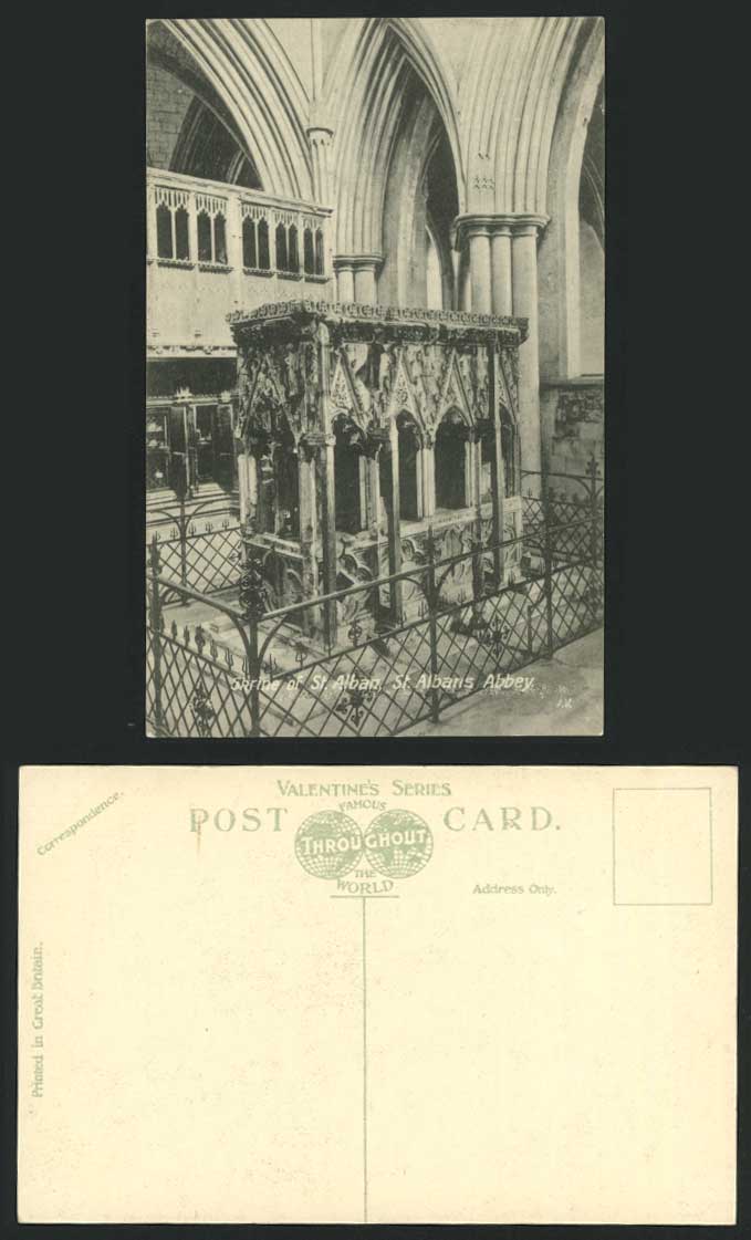 ST. ALBANS ABBEY, THE SHRINE Hertfordshire Old Postcard