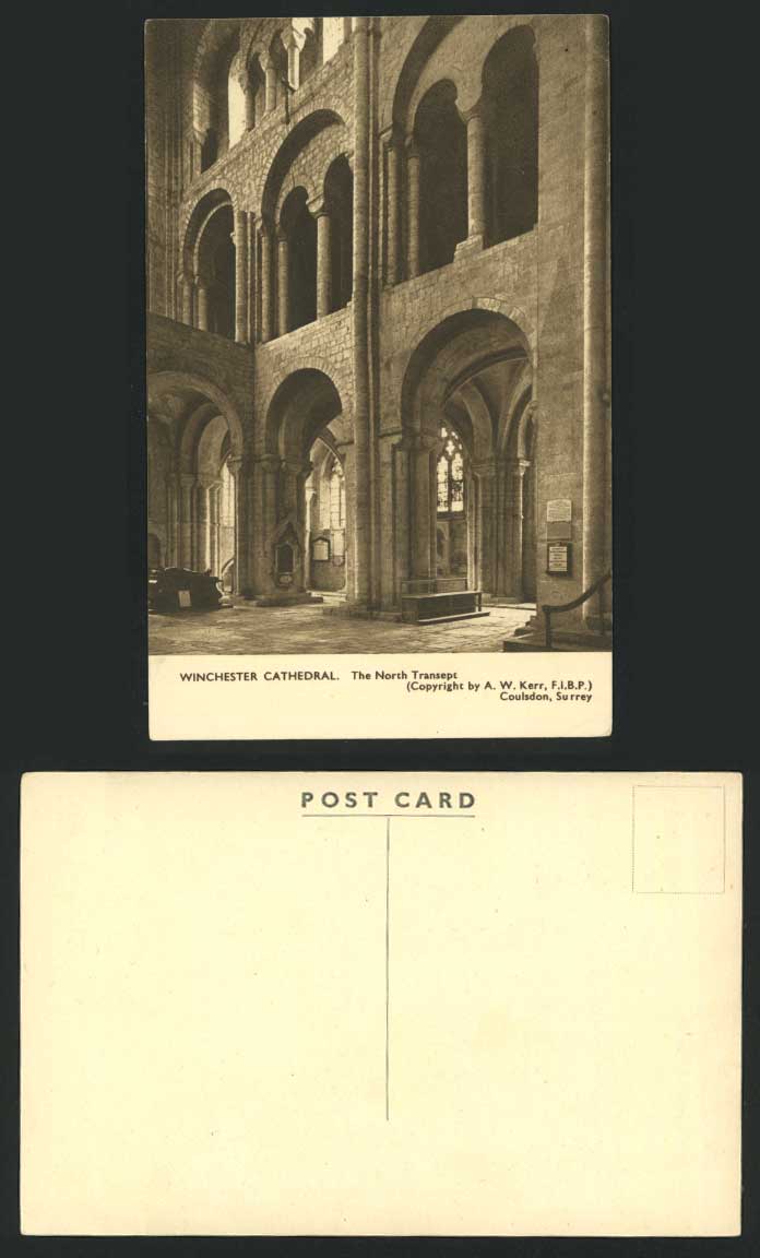 Winchester Cathedral North Transept Old Postcard Hamps.
