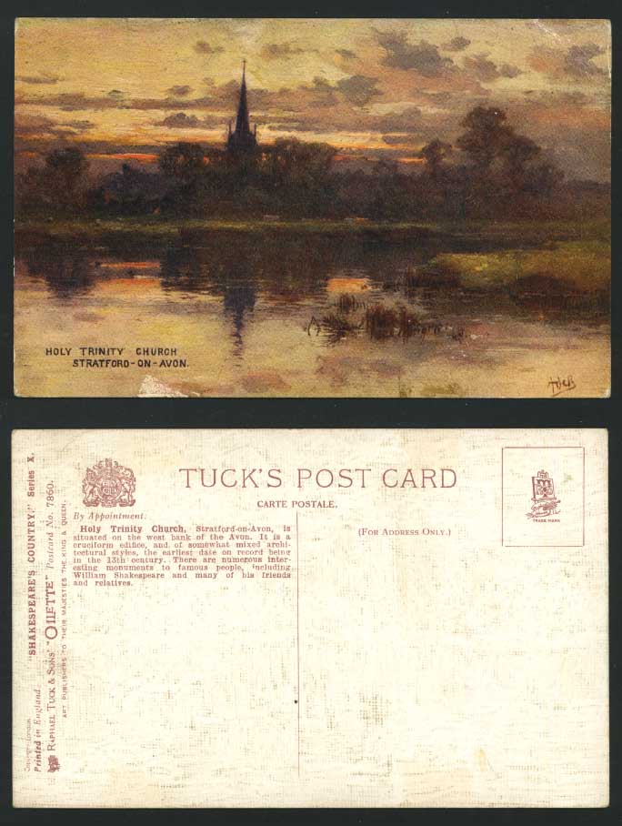 Stratford-on-Avon Holy Trinity Church Old Tuck Postcard