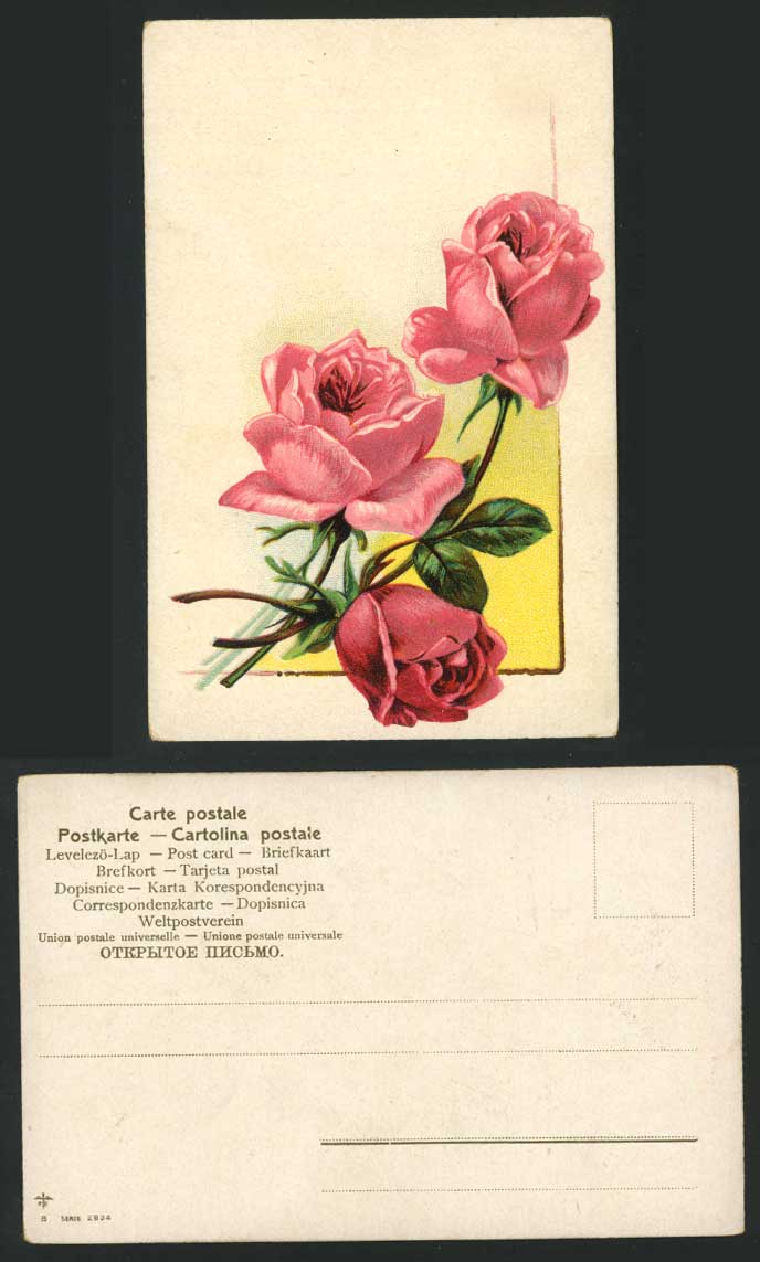 Rose Flowers - Roses Old Art Artist Drawn U.B. Postcard