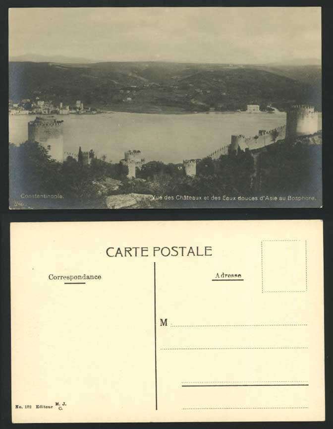 Constantinople Old Postcard Chateaux Eaux Asie Bosphore