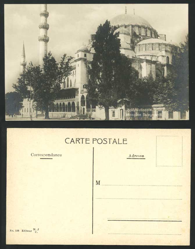 Turkey Constantinople MOSQUE SULEYMANIE Mosquee Old Real Photo Postcard