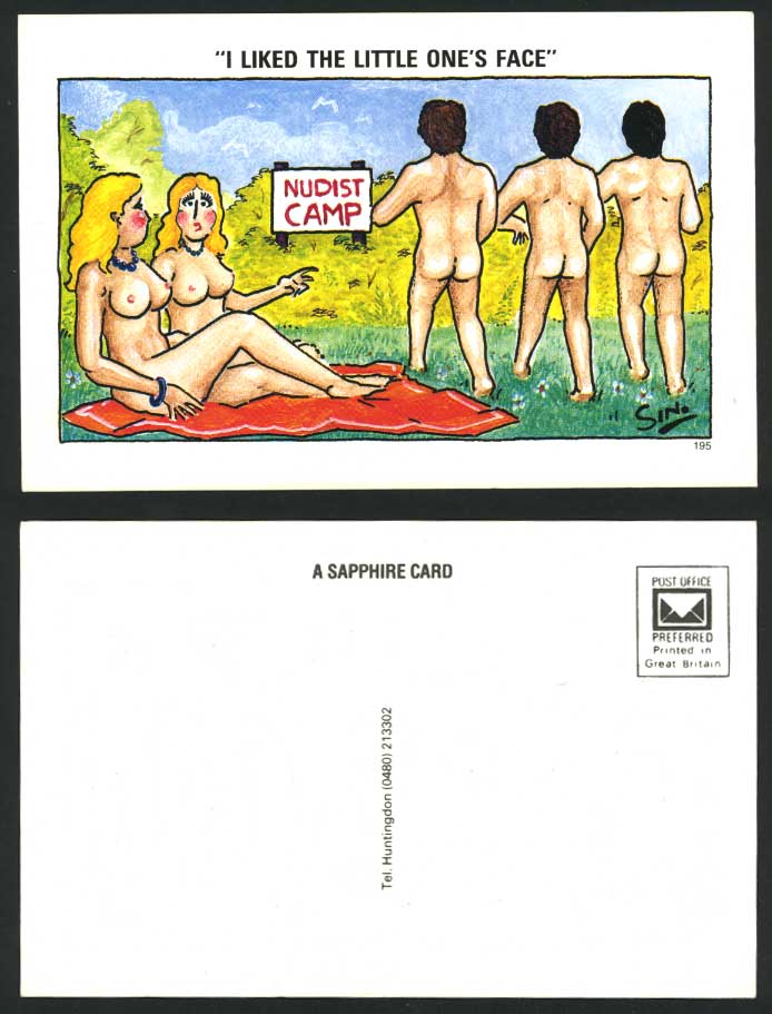 Sin Artist Signed Old Postcard Camp I Liked Little One's Face Comic Humour