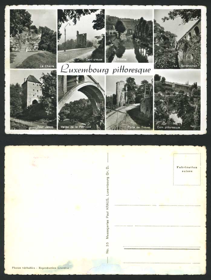 Luxembourg Old Postcard Alzette Tour Jakob Porte Treves