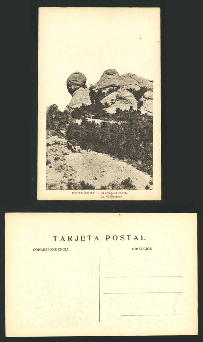 Montserrat Old Postcard Cap de Mort, Death's Head Rocks