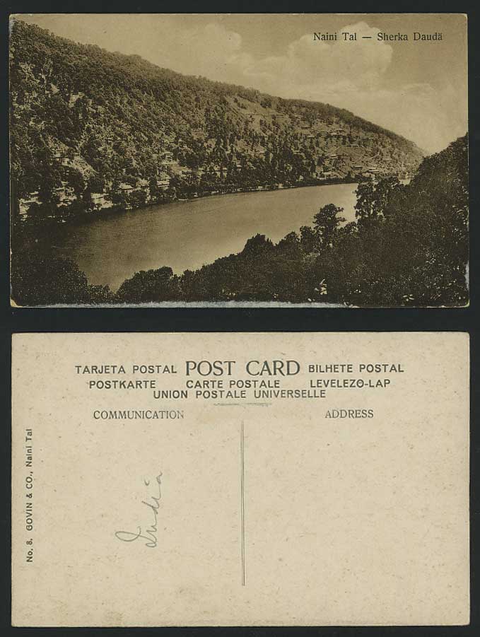 India Old Postcard NAINITAL Naini Tal Lake Sherka Dauda Panorama