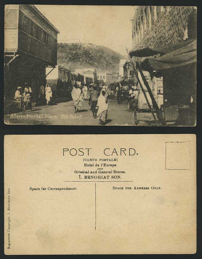 Aden Old Postcard Market Place & Street - Steamer Point