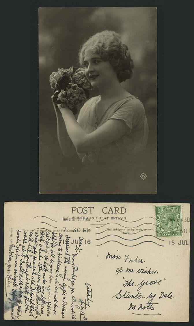 A Glamour Lady - Glamorous Woman 1916 Old R.P. Postcard
