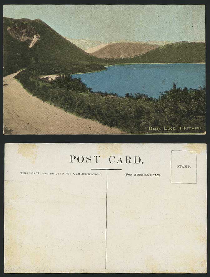 New Zealand Old Colour Postcard Blue Lake Tikitapu - North Island