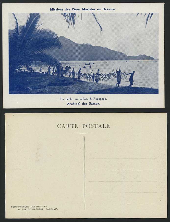 SAMOA Old Postcard Pago Pago Pagopago Fishermen Lauloa