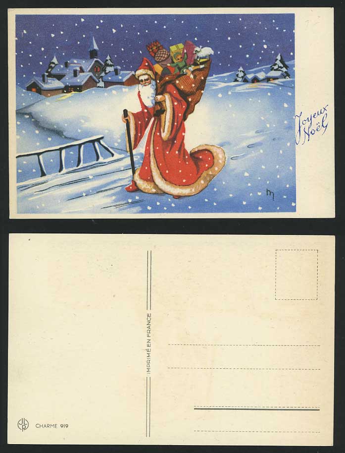 SANTA CLAUS, Father Christmas, Joyeux Noel Old Postcard