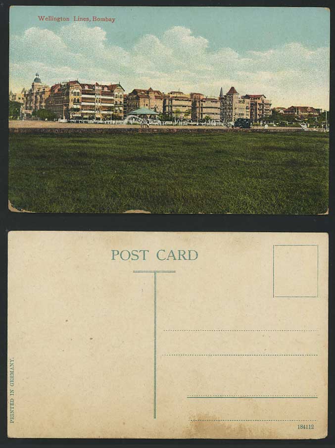 India Old Postcard Bandstand & Wellington Lines, Bombay, General View, Panorama