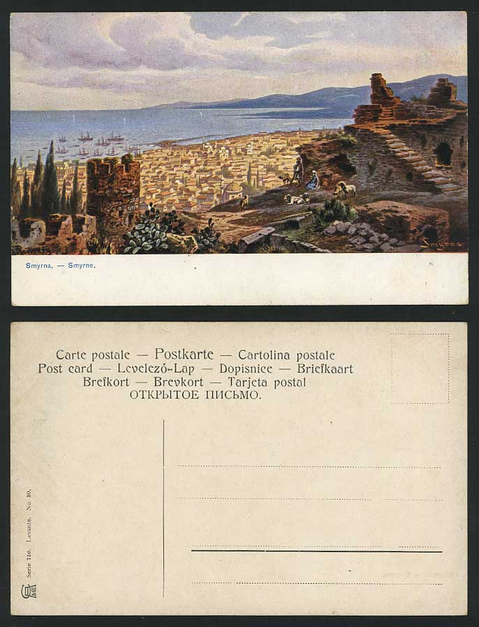 Turkey F. Perlberg Old Postcard SMYRNE SMYRNA Ruins Port