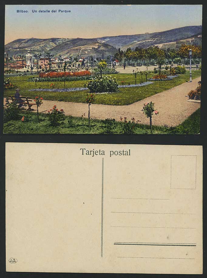 Spain Old Postcard Un Detalle del Parque - BILBAO, PARK