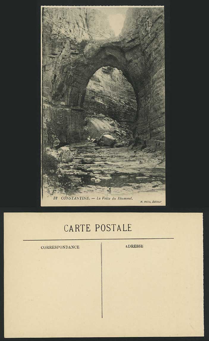 Constantine Old Postcard Voute du Rhummel - Arched Rock