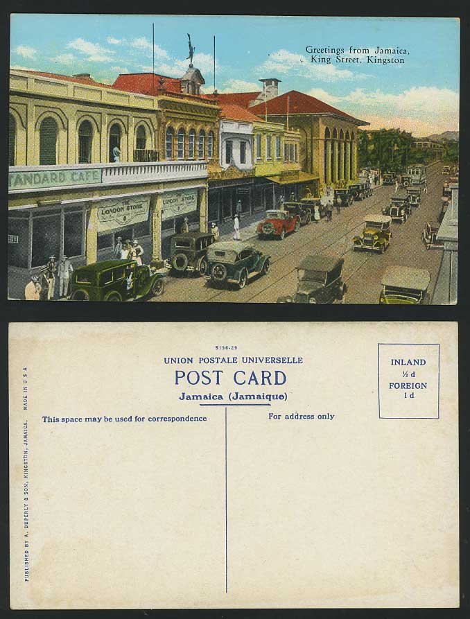 Jamaica Old Postcard London Store KING STREET, Kingston