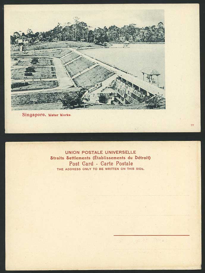Singapore Old Postcard Waterworks Water Works, Panorama