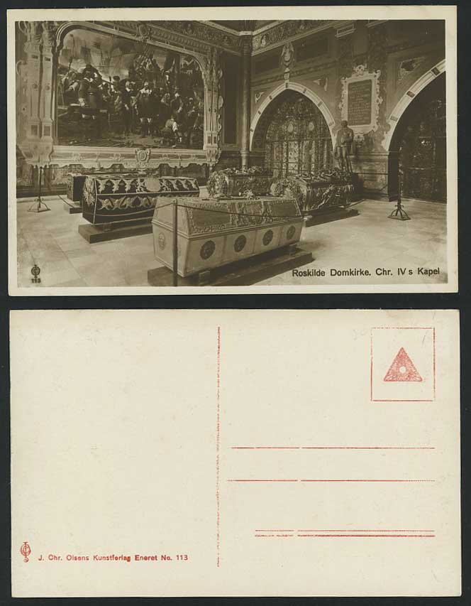 Denmark, ROSKILDE DOMKIRKE Chr. IV's Kapel Old Postcard