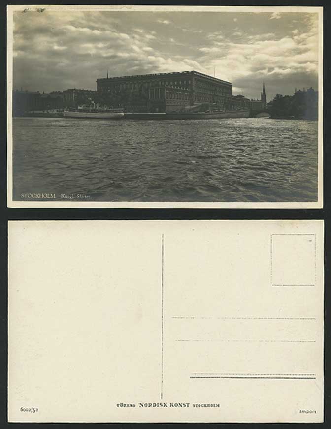 Sweden Old R.P. Postcard STOCKHOLM Kungl. Slottet Boats