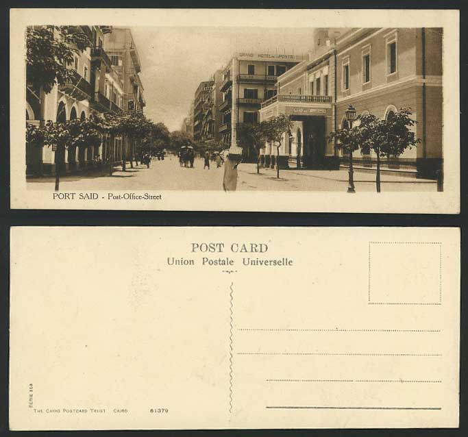 Egypt Old Postcard Port Said - Post Office Street Scene