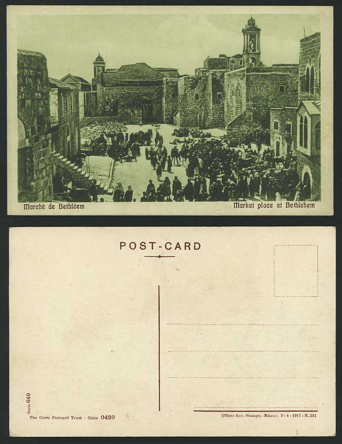 Palestine Israel Old Postcard Market Place at BETHLEHEM