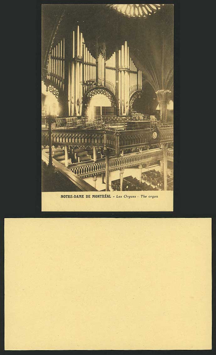 ORGAN Notre-Dame de Montreal - Pipe Organs Old Postcard