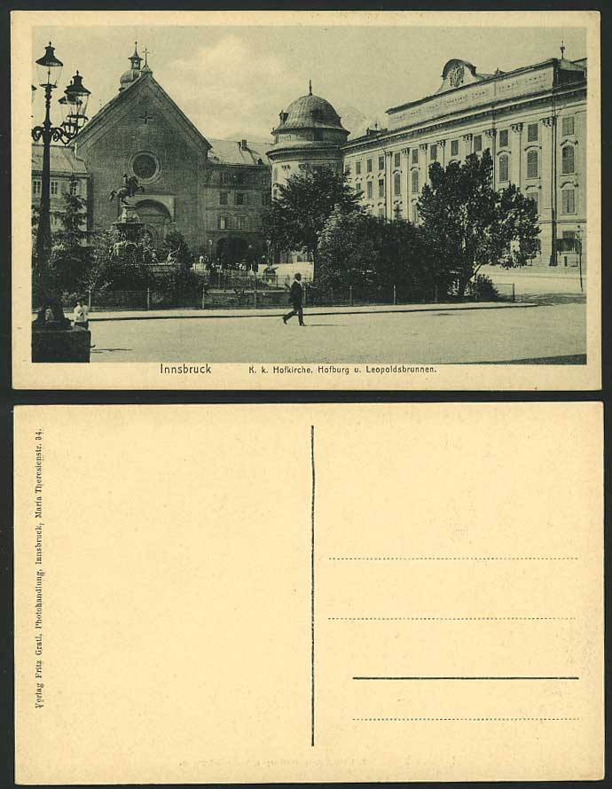 INNSBRUCK Old Postcard KK Hofkirche Hofburg Leopoldsbru